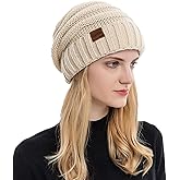 ZOORON Womens Winter Hat Slouchy Beanies for Women Cable Knit Winter Beanie Hats for Women Thick Cold Weather - Beanies Women