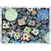 1.75 oz (50g) Mix of Unique Czech Bohemia Glass Pressed Beads, Light Blue AB Sliperit, Patterned, Matte and Glossy, Hand Made BCV