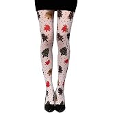FQLGJMY Women’s Printed Sheer Tights 1 PC with Flower Leopard Butterfly Cheetah Vibrant Pantyhose High Waist Stockings