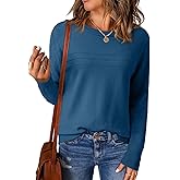 EVALESS Fall Sweaters for Women 2025 Fashion Long Sleeve Crewneck Knit Pullover Tops Teacher Outfits Winter Clothes