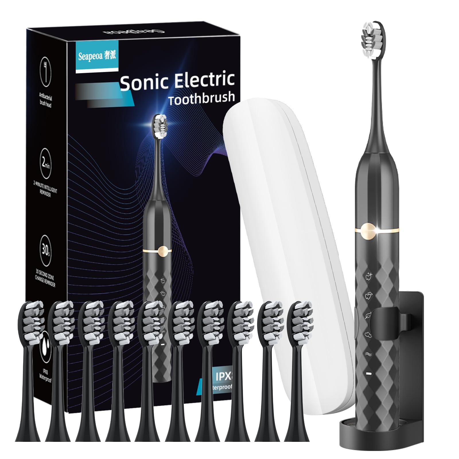 Photo 1 of *USED*
Seapeoa Electric Toothbrush Set, Equipped with 10 Brush Heads and Travel case, IPX8 Waterproof, 2-Minute Timer, 42000 high-Frequency Vibrations, 5 Modes, The First Choice for Gift Giving