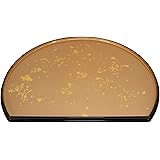 お盆 半月両面盆色紙金箔/黒布目尺3寸 [39.3 x 32.3 x 2cm] ABS樹脂 (7-76-5) 料亭 旅館 和食器 飲食店 業務用