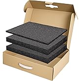 ETAKISH Cardboard Shipping Box with Foam &amp; Anti-Static Bag, UN3481 Label, Secure Mailer Box, 17 x 12 x 4 inch - Protective Packing Case for Laptop Electronics Gun Crafts Tools Drones Camera