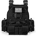 Jueachy Magnetic Tactical Vest for Men: Plate Carrier Vest Quick Release One-Button Disassembly Lightweight Vest