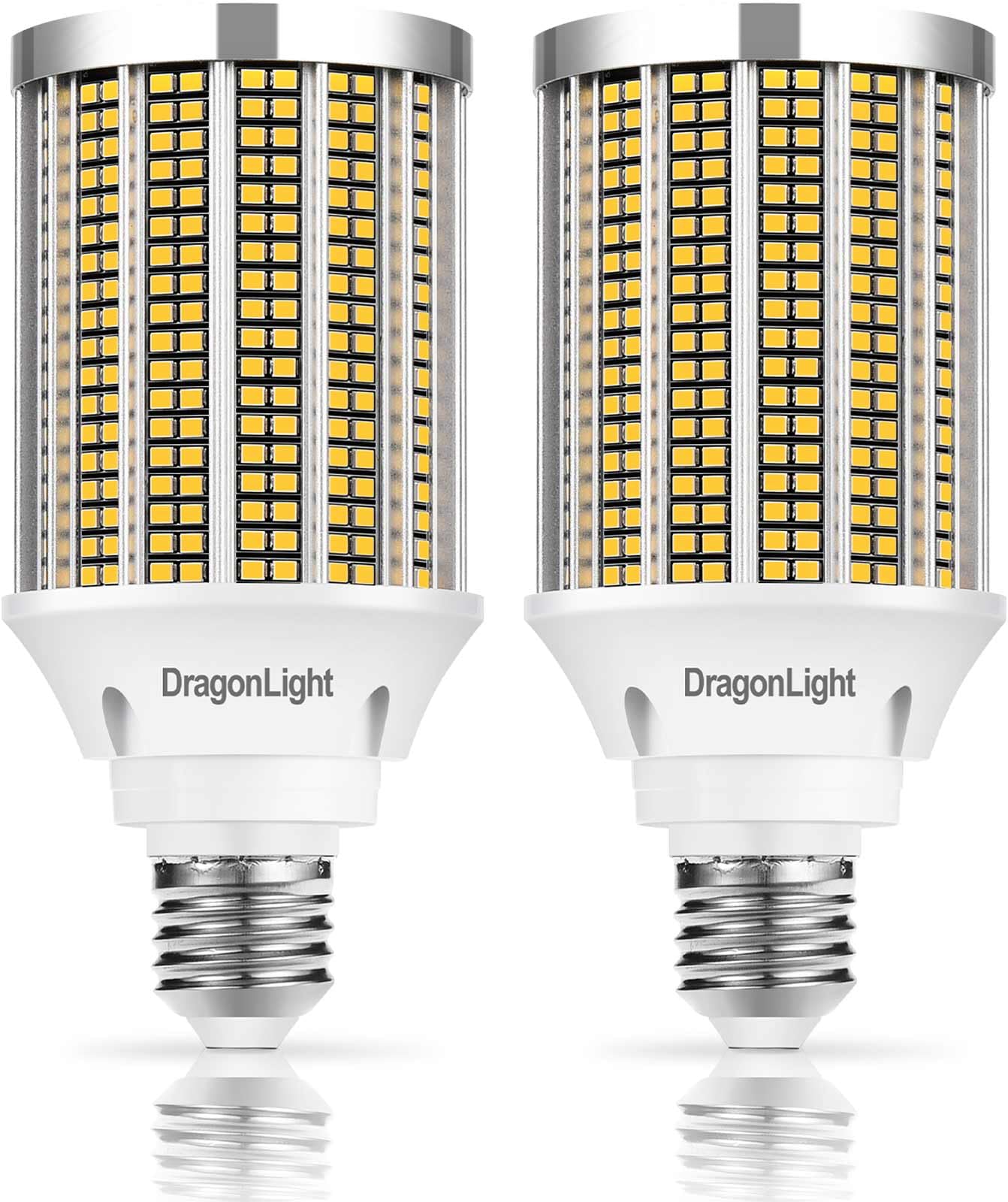 DragonLight 50W Super Bright LED Corn Light Bulbs (400 Watt Equivalent) - E27 Base LED Bulbs 3000K Warm White 6000LM for Large Area Lighting - Garage Shop Warehouse Barn[Twin Value Pack] — image 1