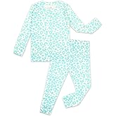 moimoln Baby Toddler Pajama Set Snug-Fit Cotton Modal Sleepwear, Leopard, Check & Solid Mix (6M-8Y, 1/2 Pack)