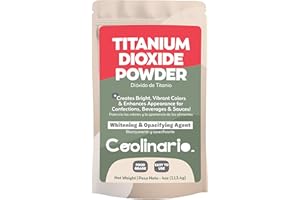 Coolinario Titanium Dioxide Powder (4 Oz) Food Grade Whitening & Opacifying Agent for Confections, Beverages & Sauces | Creates Bright, Vibrant Colors & Enhances Appearance