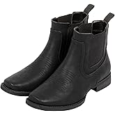 J's.o.l.e Men's Western Cowboy Boots Square Toe Ankle Boot for Men Chelsea Dress Casual Boots