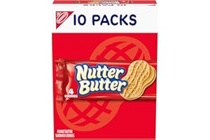 Nutter Butter Peanut Butter Sandwich Cookies, 10 Snack Packs (4 Cookies Per Pack)