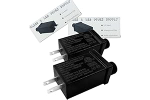 Kammoy 2PC Led Class 2 Power Supply US Plug Adapter Waterproof IP44 Low Voltage LED Driver Transformer Replacement Part for LED Light (12V9W) (2PC)