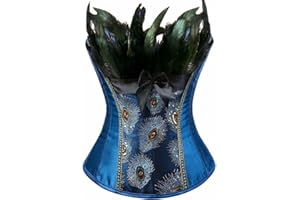 JUTRISUJO Corset Top Bustier Lingerie for Women Zipper Front Flower Sexy Burlesque Vintage