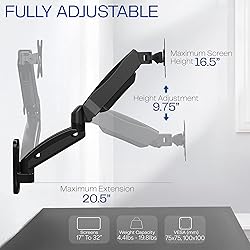 VIVO Single Monitor Counterbalance Wall Mount for