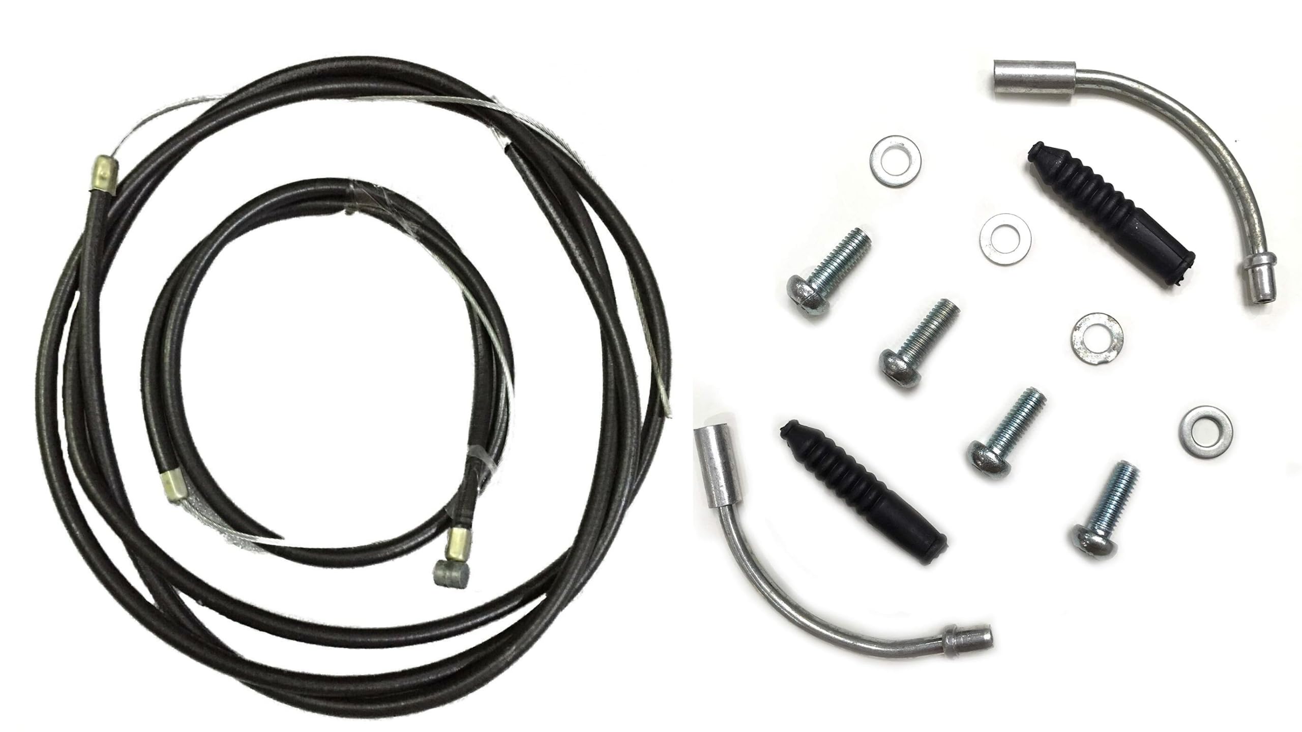 FRONT REAR BMX MTB BIKE CYCLE BRAKE CABLES, Outer & INNER, Complete Brake Cable Set for Bicyle (Black Complete Cable Set with V Brake Accessories)