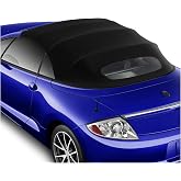 KUAFU Convertible Soft Top Compatible with 2006-2011 Mitsubishi Eclipse | w/Heated Glass Window Sailcloth Vinyl Black
