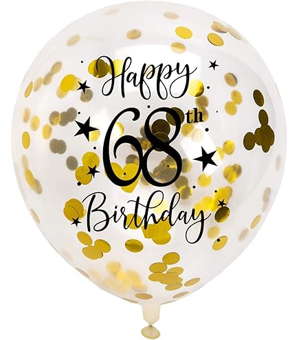 Gold Glitter 68 Confetti ??? 200-Piece Set For 68th Birthday Or Anniversary Party Decorations