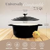 Nuovva Enamelled Cast Iron Dutch Oven 7.3 Qt with Lid 30cm Black view 2