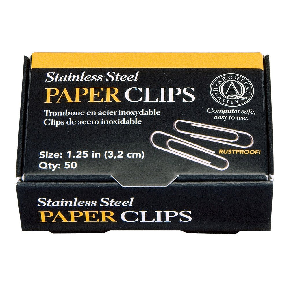 Lineco Stainless Steel Paper Clips, Package of 50 Amazon.co.uk