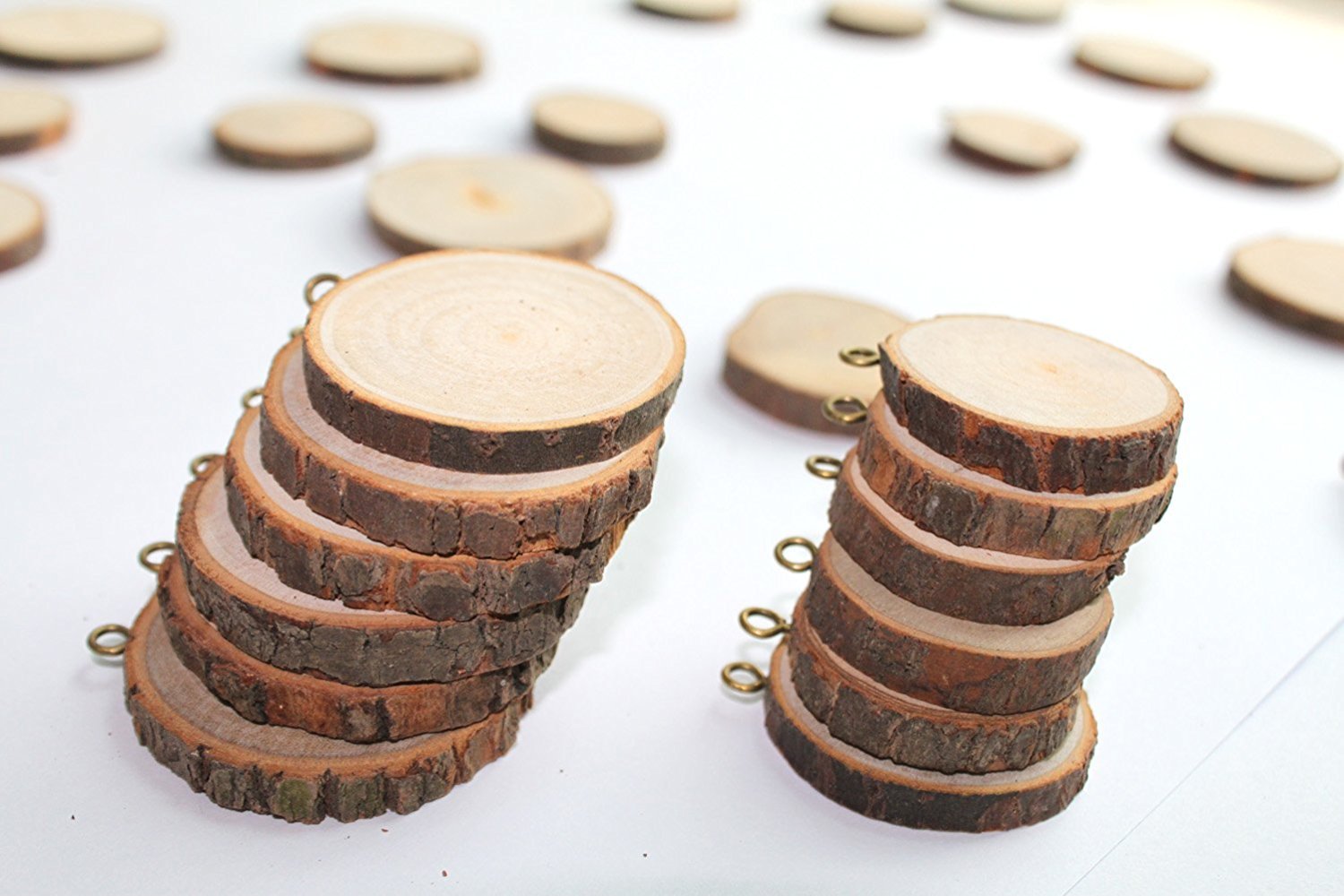 Unpainted Blank Wood Necklace Made of Natural Cinnamon Tree Wood Pieces