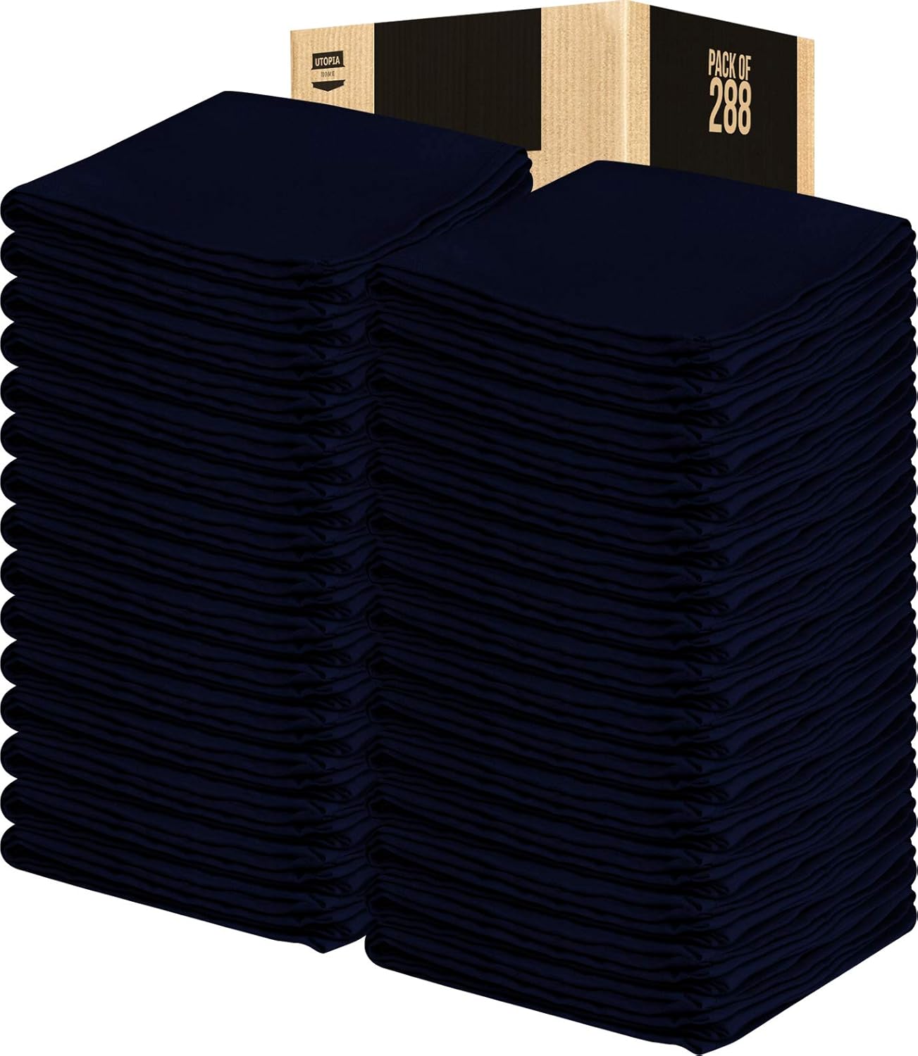 Utopia Home Restaurant Cloth Napkins 17x17 inch,100% Polyester (Bulk Pack of 288, Navy)