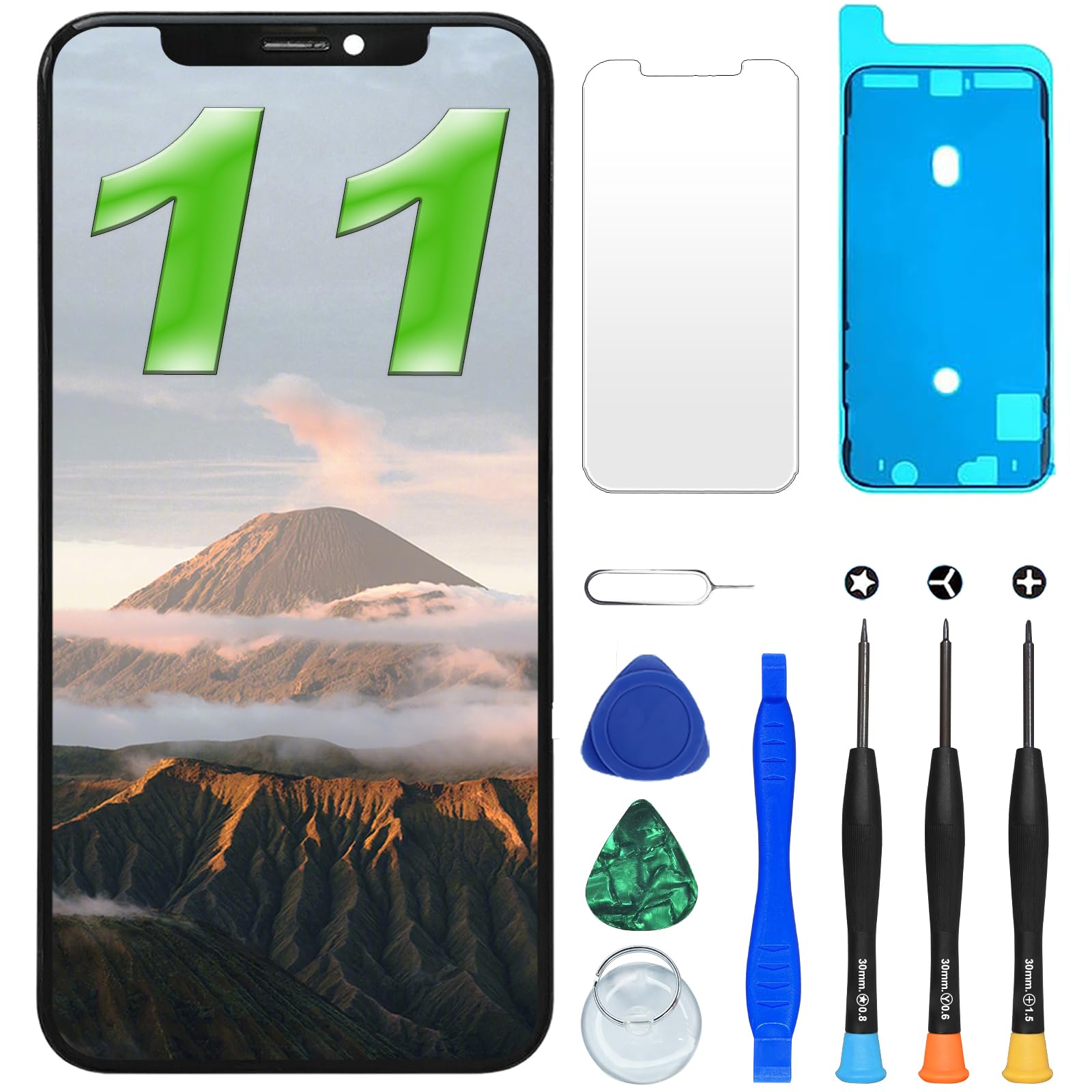 DIGI4U for iPhone 11 LCD Screen Replacement, 6.1 Inch 𝑭𝑯𝑫 𝟑𝐃 𝐓𝐨𝐮𝐜𝐡 Truetone IC Removable Display Digitizer Assembly, with Repair Kit Used to Replace Damaged Screen for iPhone 11 Screen