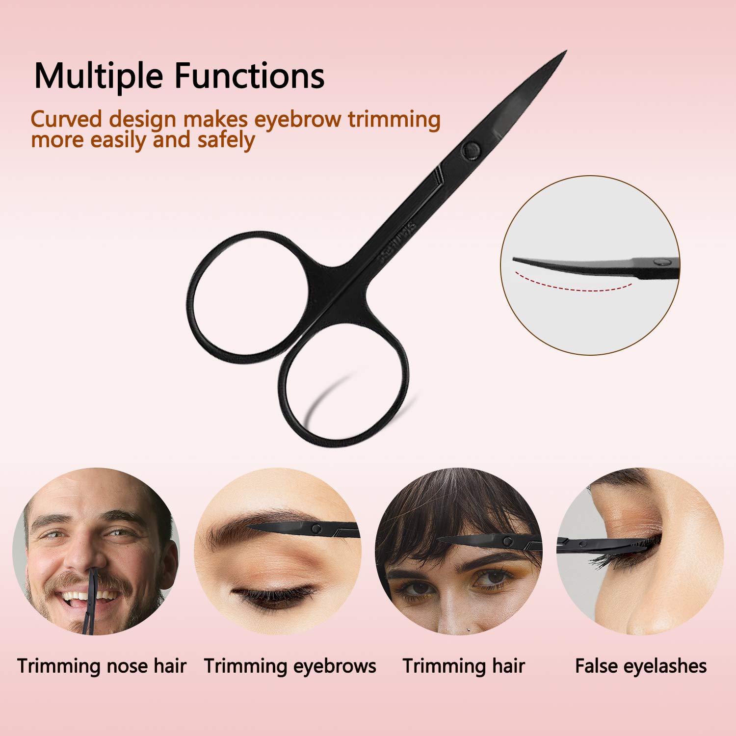 Eyebrow Kit, 4 in 1 Stainless Steel Eyebrow Grooming Set, Eyebrow Scissors, Eyebrow Brush, Tweezers, Eyebrow Razor, Eyebrow Trim Tool Set for for Women Men (4Pcs): Beauty