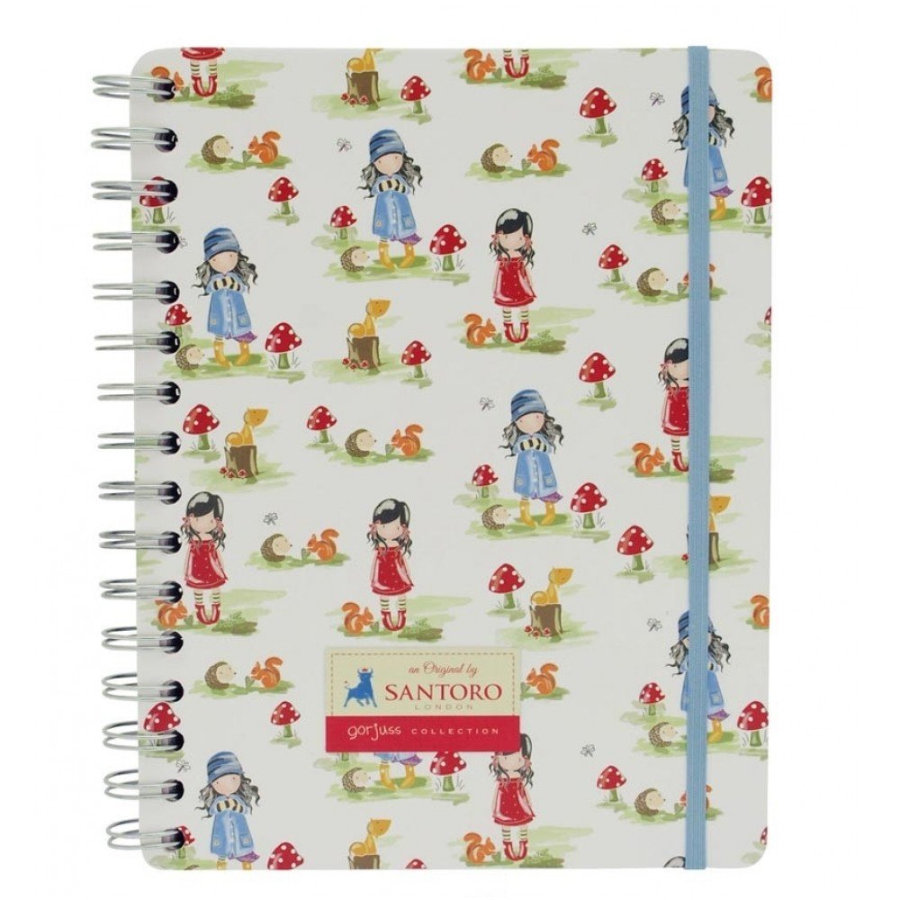 Santoro Gorjuss Wiro-bound Notebook Pastel Print - Poisonous Mushrooms