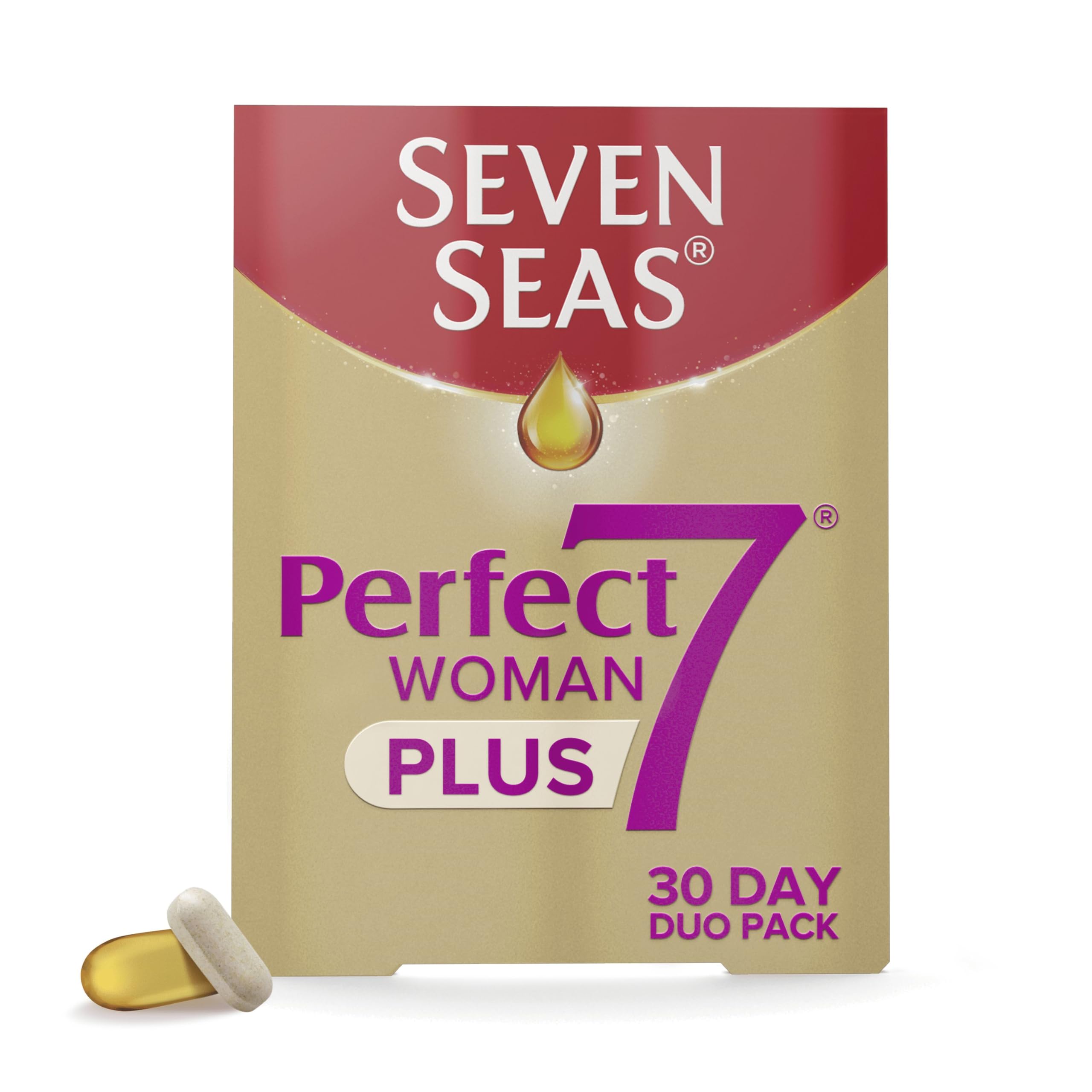 Seven Seas Perfect7 Woman Plus, Multivitamin For Women With Omega-3, Vitamin D And Zinc For Women’s Health Support 1-7, 30 Tablets plus 30 Capsules, 1 Month Supply