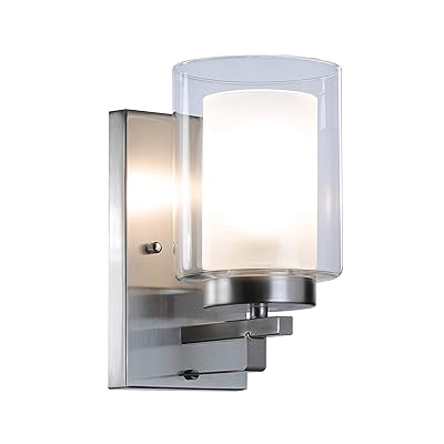 Buy Wall Light 1 Light Bathroom Vanity Lighting With Dual Glass Shade In Brushed Nickel Indoor Modern Wall Mount Light Suitable For Bathroom Living Room Xinbei Lighting Xb W1195 1 Bn Online In Indonesia B07ctk2zgl