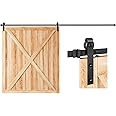 EaseLife 12 FT Heavy Duty Sliding Barn Door Hardware Track Kit,Basic J Pulley,Slide Smoothly Quietly,Easy Install (12FT Track Kit for 72" Wide Single Door)