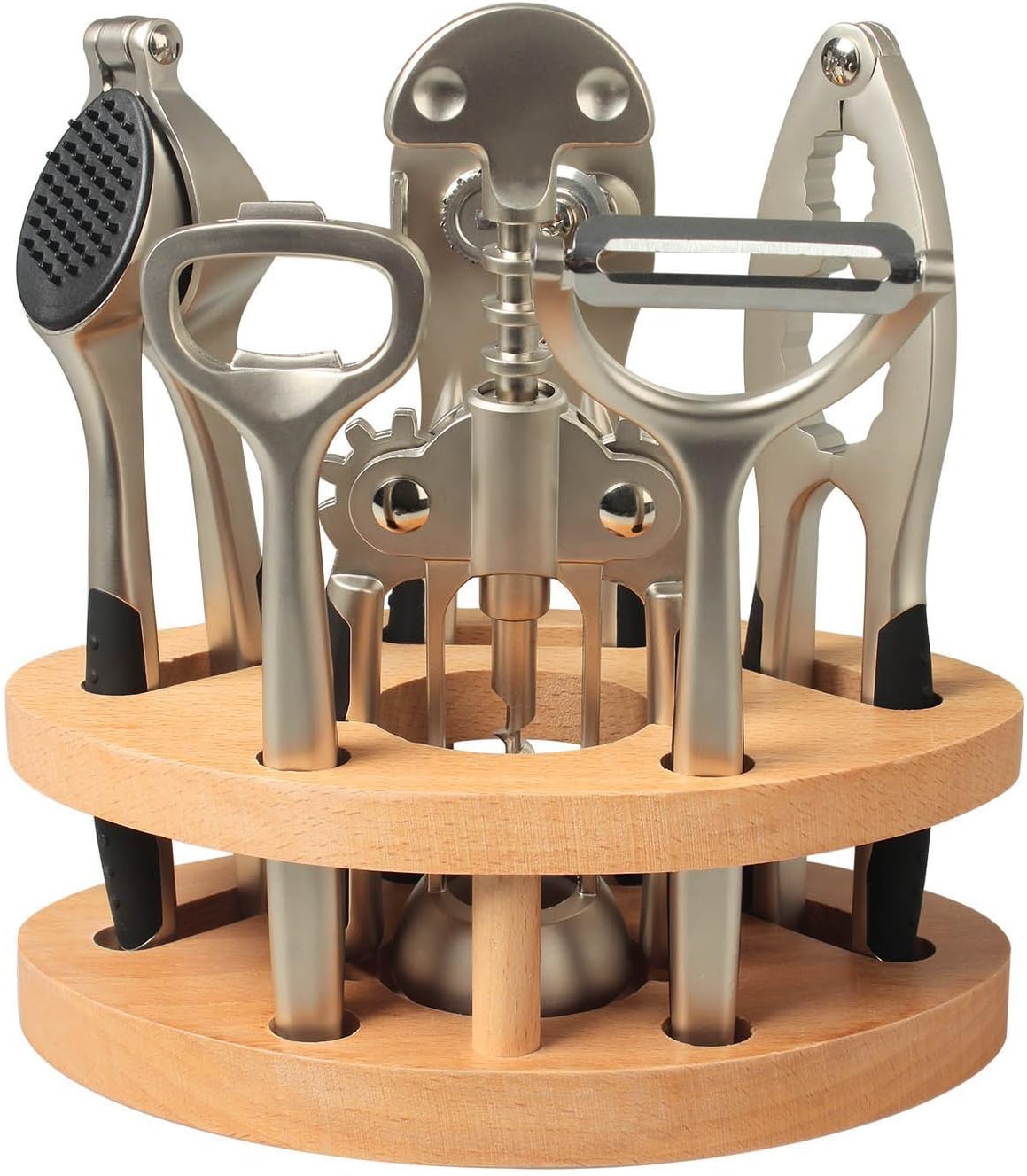 Brand New 7Piece Zinc Alloy Kitchen Utensil Set with Wood