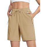 TACVASEN Women's Hiking Shorts 8" Quick Dry Lightweight Water Resistant Athletic Shorts with Pockets Outdoor Golf Active