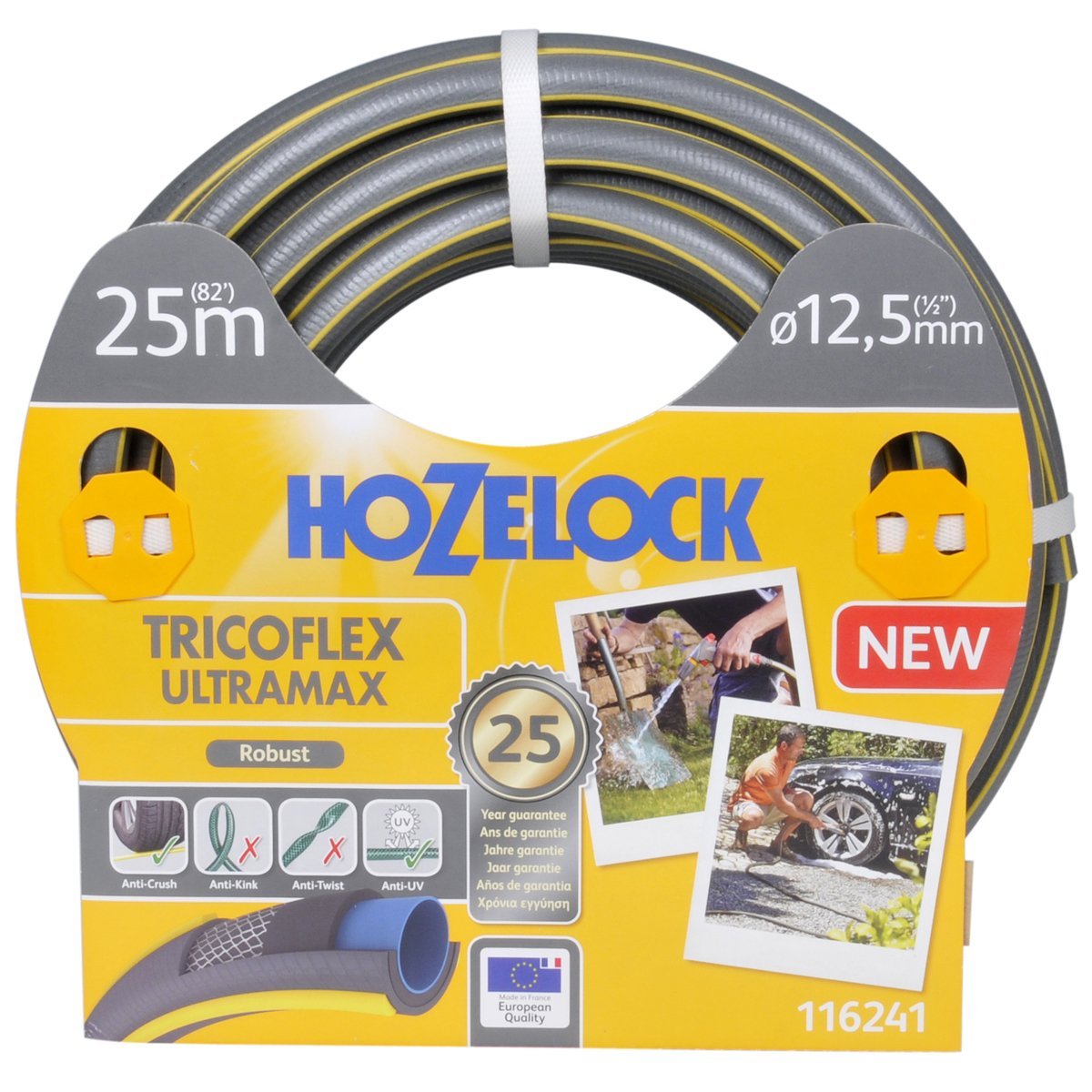 Hozelock Tricoflex Ultramax Hose, Grey, 12.5 mm x 25 m