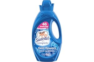 Suavitel Complete Liquid Fabric Conditioner, Laundry Fabric Softener with Fabric Protection Technology, Field Flowers, 46 oz, Enough Liquid For 46 Small Loads