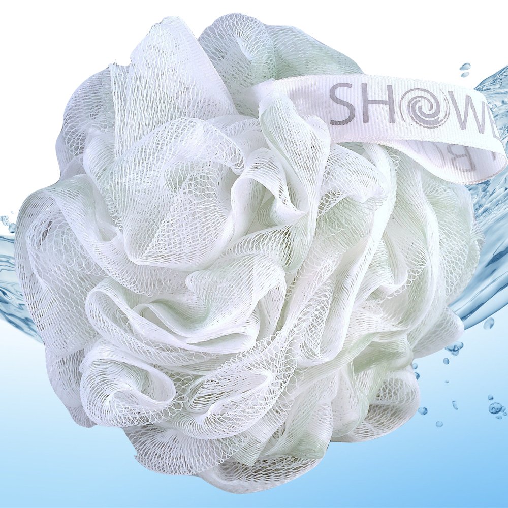 Loofah Bath Sponge XL 75g Soft Set by Shower Bouquet: 4 Pack Pastel Colors - Extra Large Mesh Pouf Scrubber for Men and Women - Exfoliate with Big Lathering Cleanse: Beauty