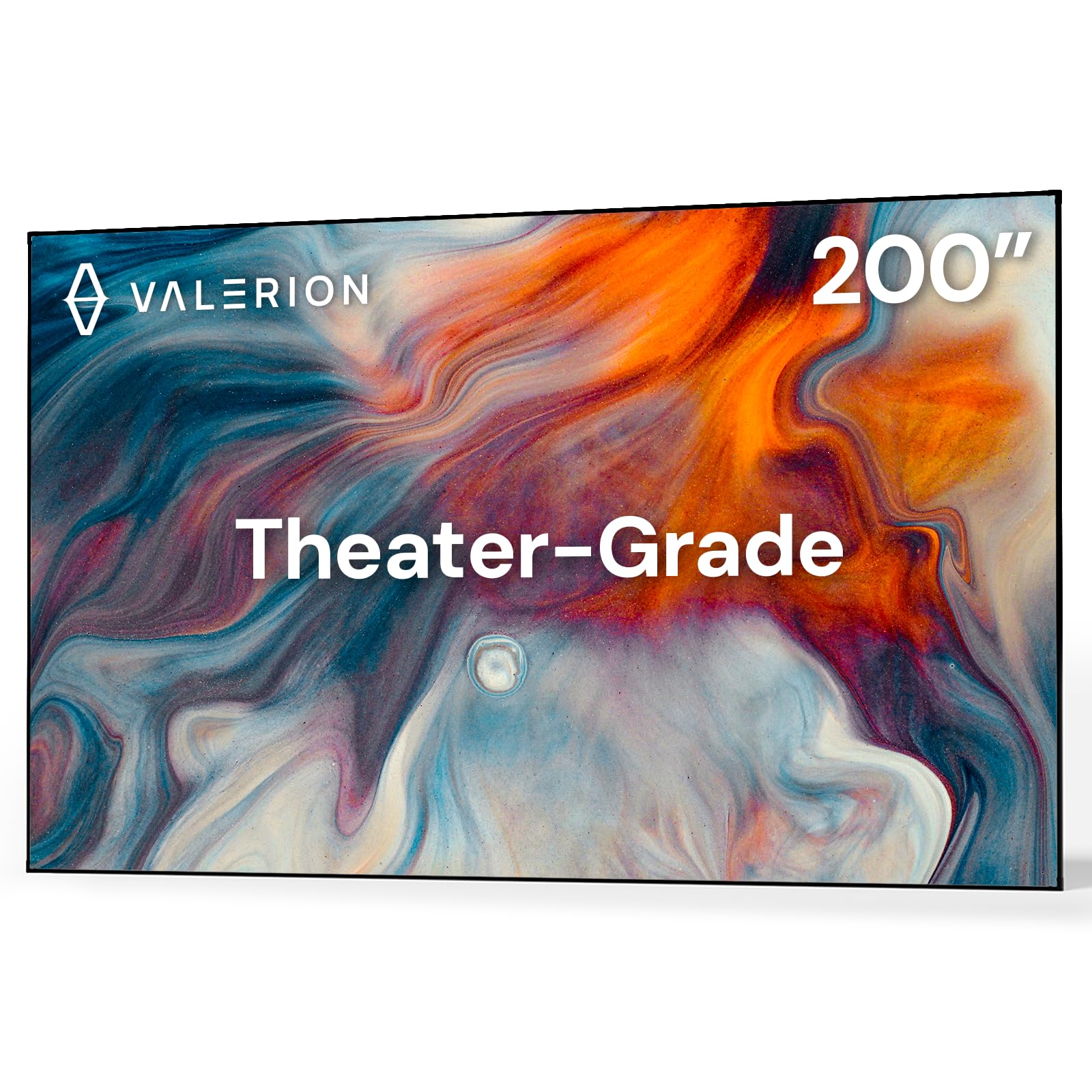 Photo 1 of ***FACTORY SEALED**** Valerion 200-inch Fixed Frame Projector Screen, 1.3 dB Gain, 80% PQE, 4K/8K Ultra HD, 3D Wall Mount Projector Screen, Works with Long Throw, Short Throw & Ultra Short Throw Projectors