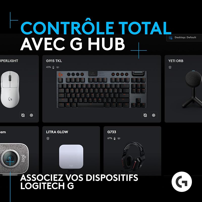 Yeti Orb microphone gaming RVB à condensateur avec LIGHTSYNC