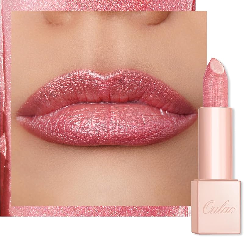 Oulac Pink Jewel Lipstick PG03 Moisture Tinted Balm Dry Lips Shea Butter Vegan