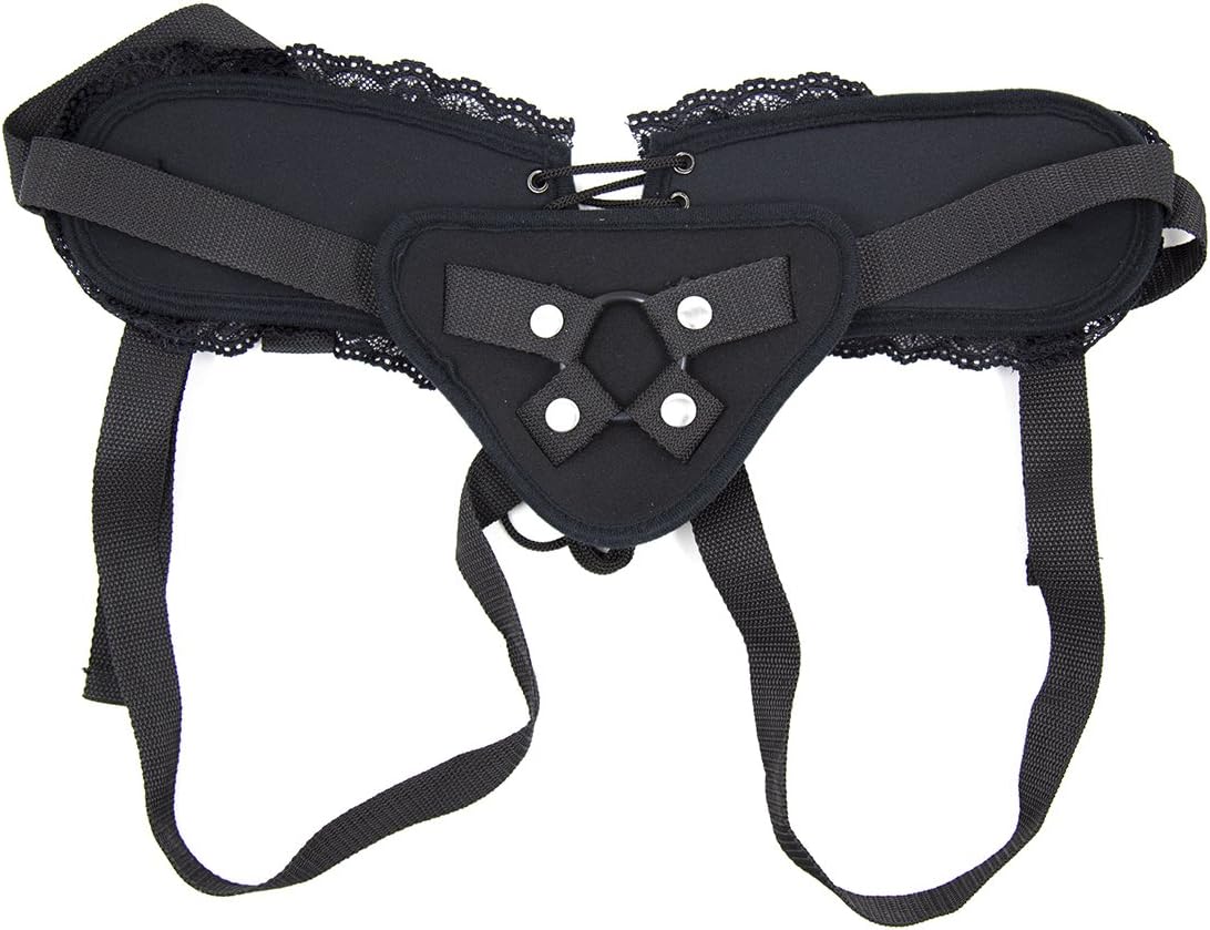 Lace Underwear Strap On Harnesses with Adjustable Belt Black