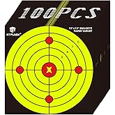 Atflbox Bullseye Paper Shooting Target for The Range, 12x12 Inch High Visibility Target Paper for Indoor and Outdoor Shooting
