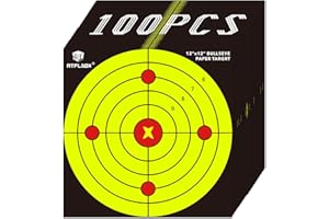 Atflbox Bullseye Paper Shooting Target for The Range, 12x12 Inch High Visibility Target Paper for Indoor and Outdoor Shooting