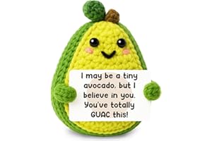 GiftMark Positive Avocado Emotional Cheer Support Crochet Mini Handmade Fall Thanksgiving Decor Christmas Birthday Gifts for Women Men Coworker Friends Teens Student