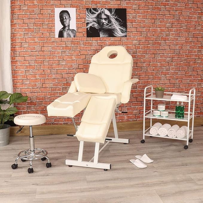 Pedicure 3 Piece Manual Massage Couch Furniture Set Includes Stool