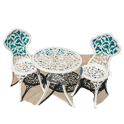 Amazon Com Patio Table Chairs Set Ivory Iron Furniture