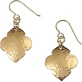 Hammered Bronze Quatrefoil Drop Earrings