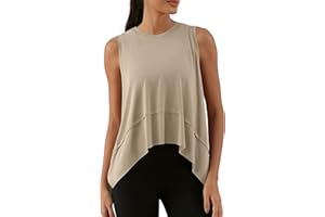ODODOS Modal Soft Sleeveless Crop Top for Women Athletic Tee Gym Workout Cropped Yoga Tank