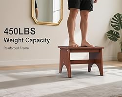 One Step Stool for Adults Seniors with Non-Slip