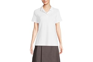 Lands' End School Uniform Women's Short Sleeve Feminine Fit Interlock Polo Shirt
