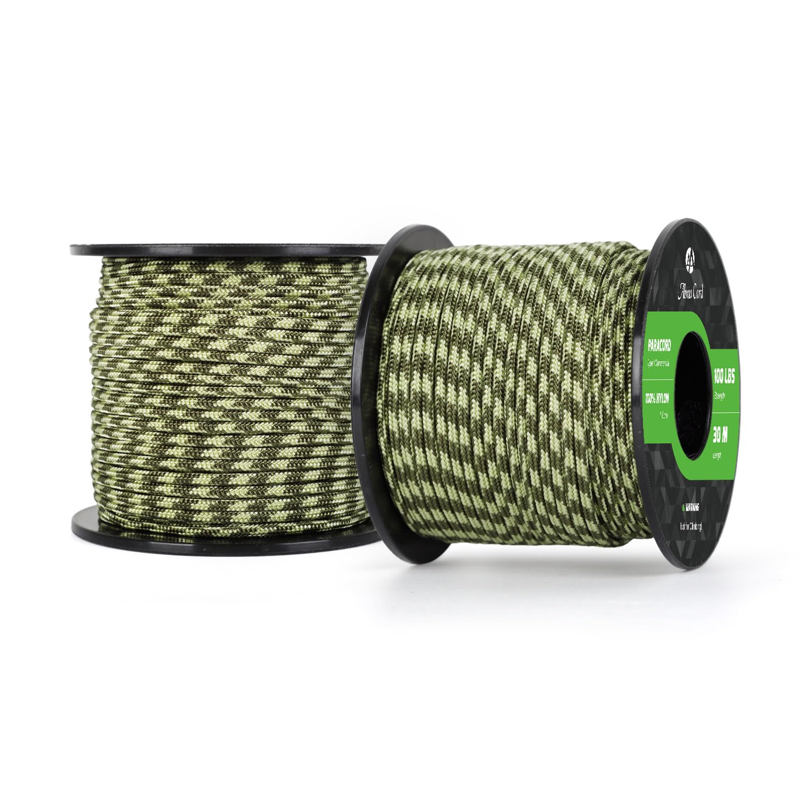 Abma Cord Paracord 100 lbs 2mm 100% Nylon 30M - Moss