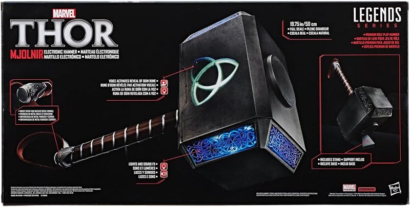 Legends Series, Marteau électronique Premium Mjolnir avec Sons et lumières, Article de Cosplay pour Adultes
