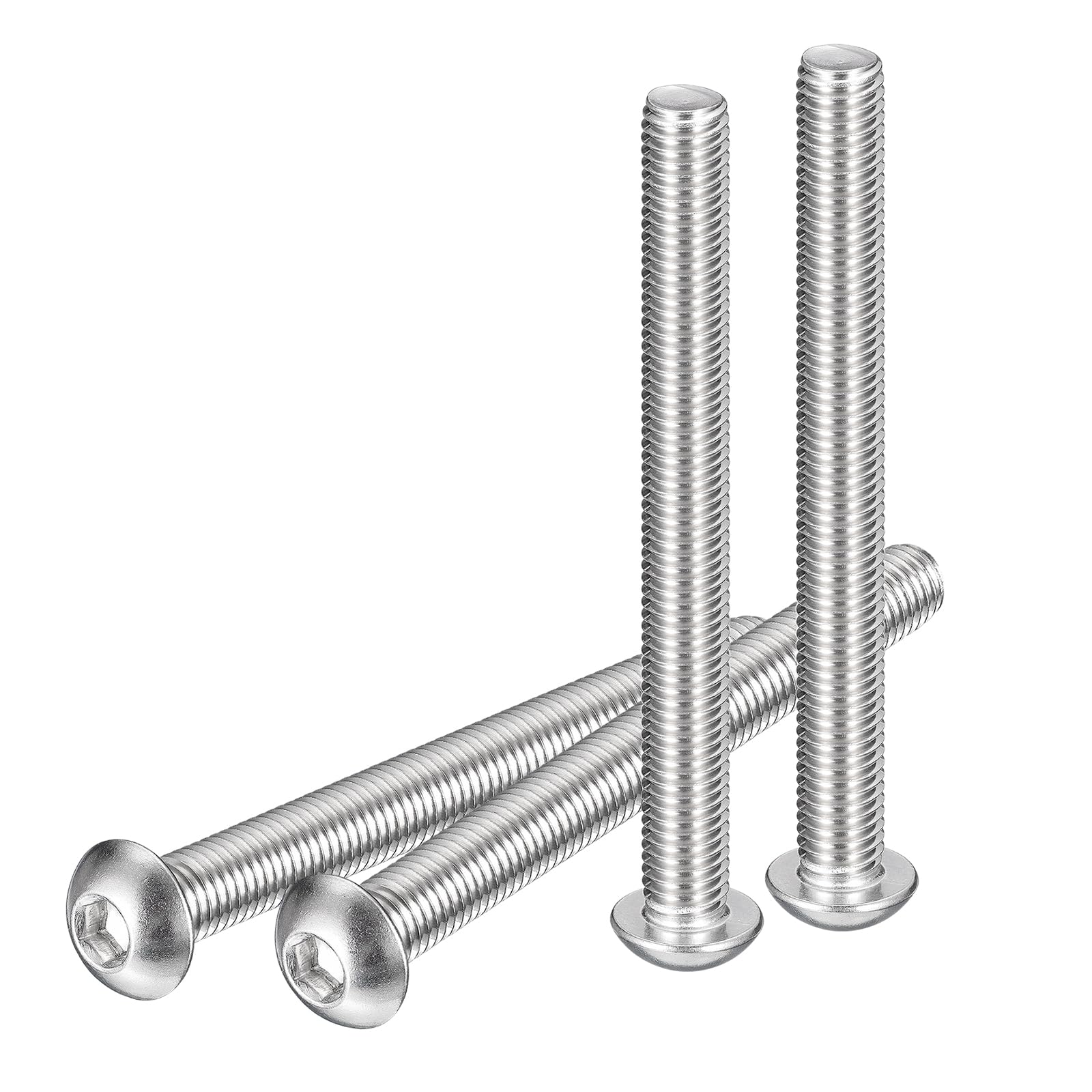 DTGN M10-1.5x100mm Button Head Socket Cap Screws - 4Pack - Good for Machine - 304 Stainless Steel 18/8 - Hex Drive Full Thread Fasteners — image 1